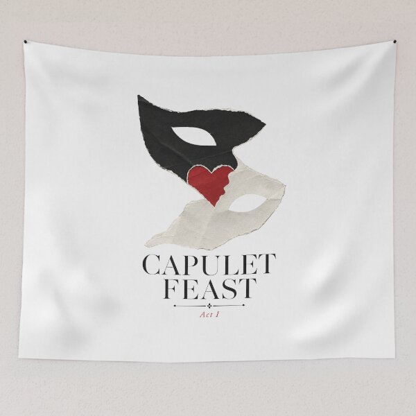 Item preview, Capulet Feast Tattered Mask Collage Heart Art designed and sold by Fenay Designs.