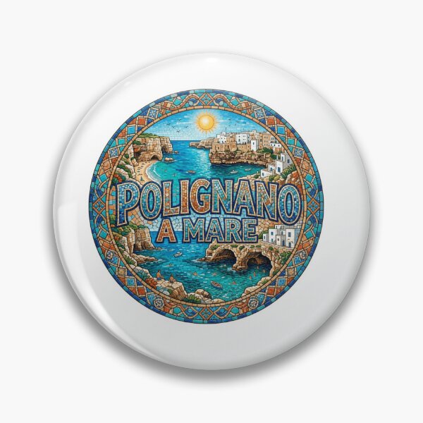 Item preview, Polignano a Mare Coastal Mosaic Travel Sticker designed and sold by Imaginarium of Chaos falcon88 .