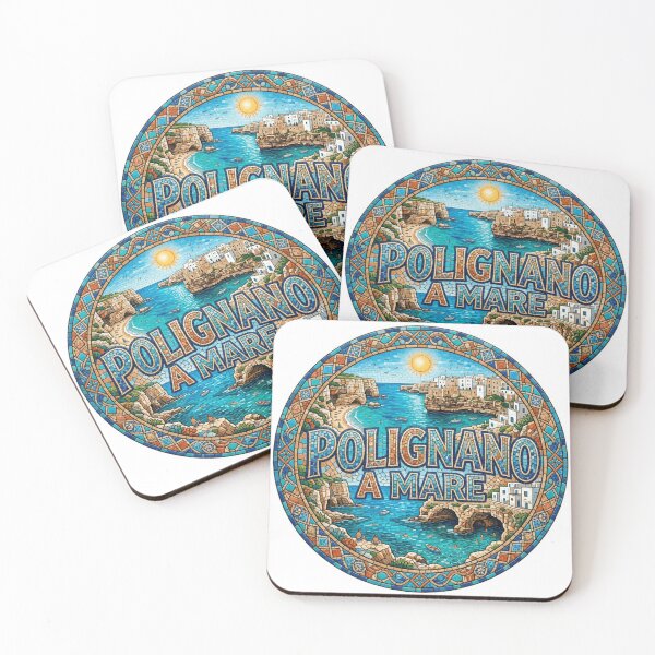Item preview, Polignano a Mare Coastal Mosaic Travel Sticker designed and sold by Imaginarium of Chaos falcon88 .