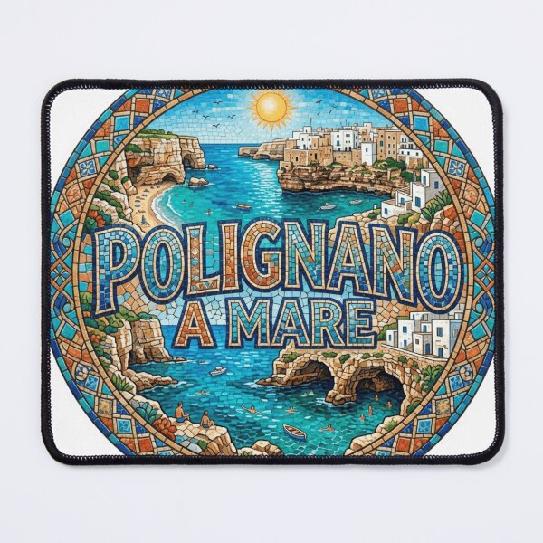 Item preview, Polignano a Mare Coastal Mosaic Travel Sticker designed and sold by Imaginarium of Chaos falcon88 .