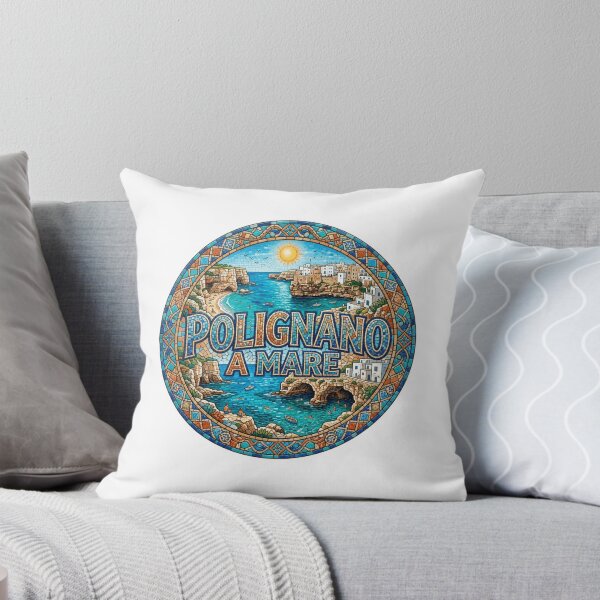 Item preview, Polignano a Mare Coastal Mosaic Travel Sticker designed and sold by Imaginarium of Chaos falcon88 .