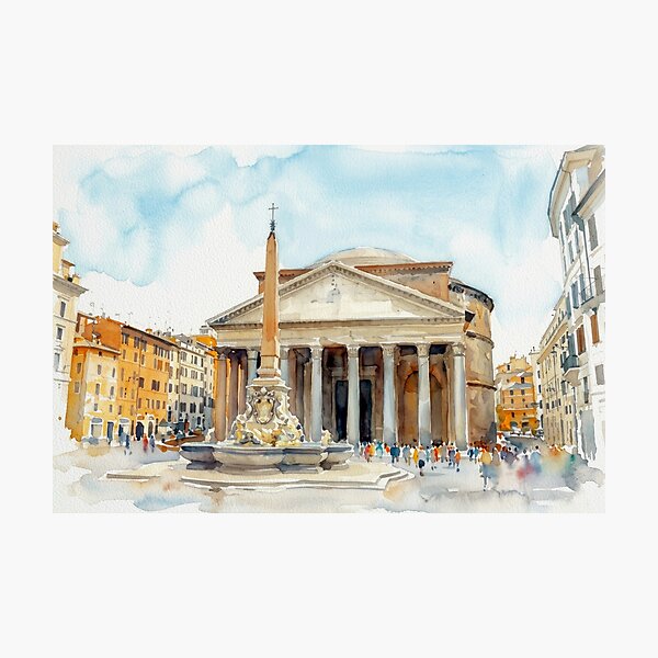 Item preview, Rome Pantheon Watercolor designed and sold by caracatita75.