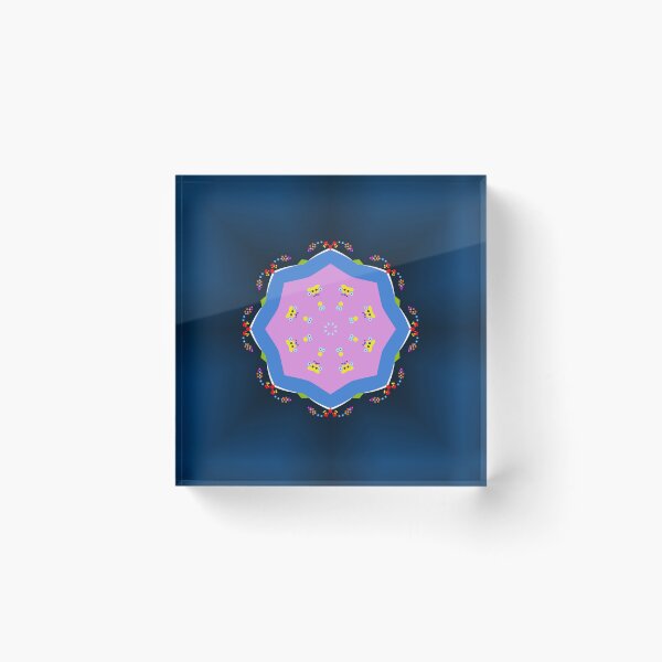 Item preview, Navy and Pink Confetti Mandala Pattern designed and sold by Tinsleybluebell.
