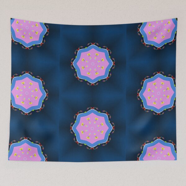 Item preview, Navy and Pink Confetti Mandala Pattern designed and sold by Tinsleybluebell.