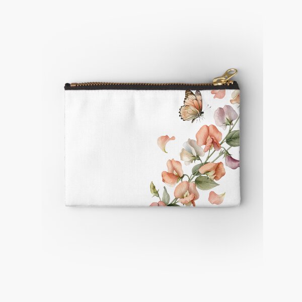 Item preview, Butterfly and Sweet Peas — Soft Pastel Watercolor Floral Art designed and sold by DreamelleStudio.