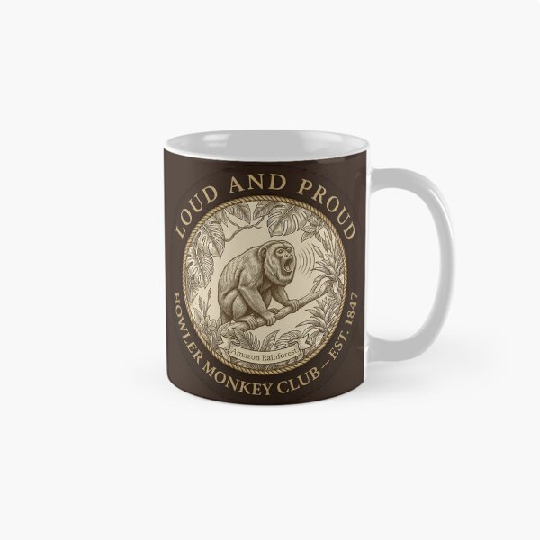 Item preview, Loud and Proud Howler Monkey Club Humor Badge designed and sold by CalmCapy Co.