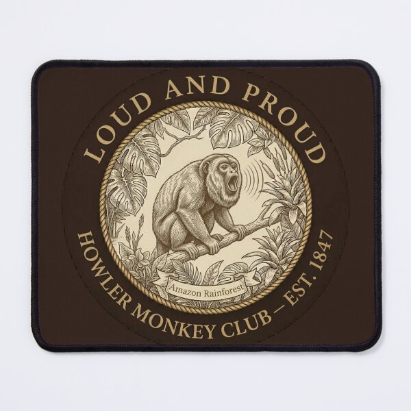 Item preview, Loud and Proud Howler Monkey Club Humor Badge designed and sold by CalmCapy Co.