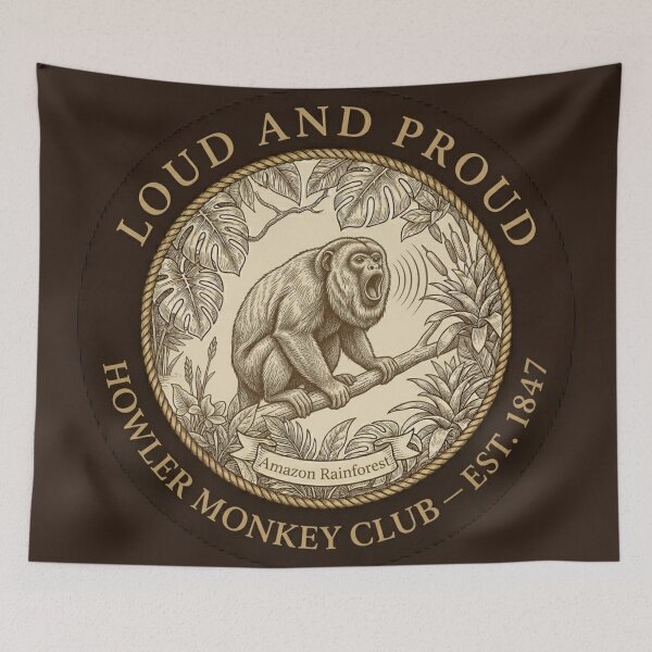 Item preview, Loud and Proud Howler Monkey Club Humor Badge designed and sold by CalmCapy Co.