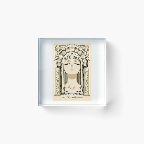 Item preview, Portrait - Woman closed eyes art nouveau sepia frame designed and sold by AnimeShin.