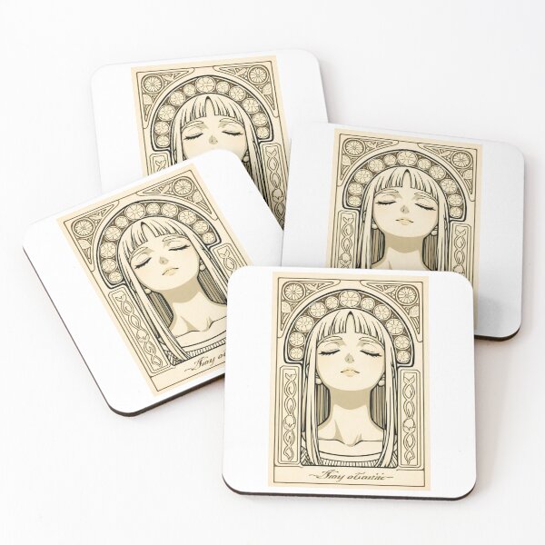 Item preview, Portrait - Woman closed eyes art nouveau sepia frame designed and sold by AnimeShin.