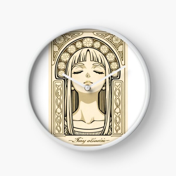 Item preview, Portrait - Woman closed eyes art nouveau sepia frame designed and sold by AnimeShin.