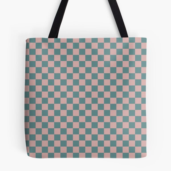 Item preview, Pink & steel teal checkered designed and sold by Mint + Midnight.