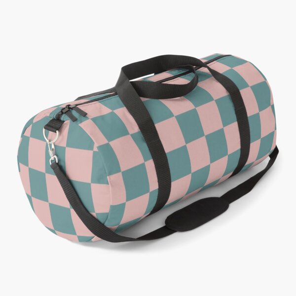 Item preview, Pink & steel teal checkered designed and sold by Mint + Midnight.