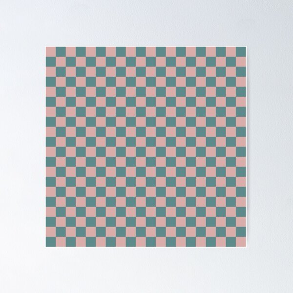Item preview, Pink & steel teal checkered designed and sold by Mint + Midnight.
