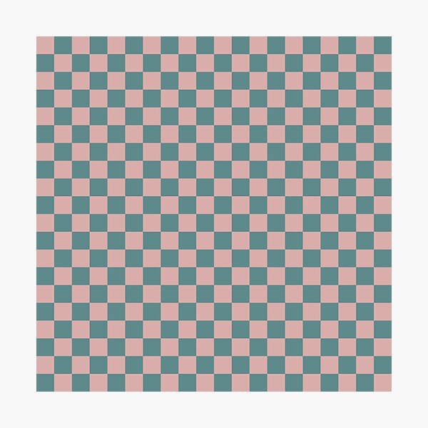 Item preview, Pink & steel teal checkered designed and sold by Mint + Midnight.