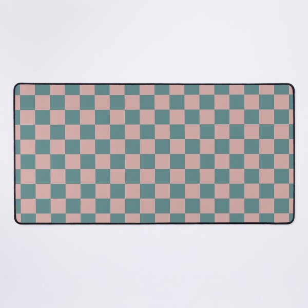 Item preview, Pink & steel teal checkered designed and sold by Mint + Midnight.