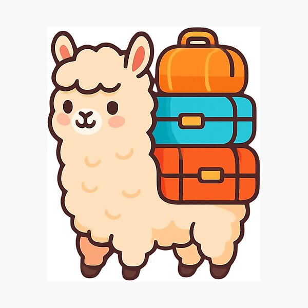 Item preview, Ready for Adventure Llama - Cute Travel Sticker designed and sold by foryouandyours.