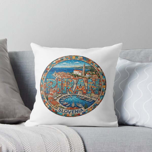 Item preview, Piran Adriatic Harbor Mosaic Travel Sticker designed and sold by Imaginarium of Chaos falcon88 .