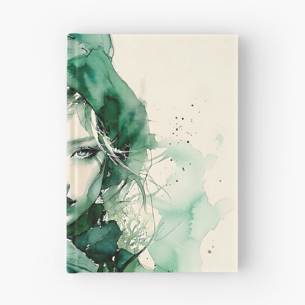 Item preview, Emerald Watercolor Portrait: Ethereal Woman in Green designed and sold by ToxicInkArt.