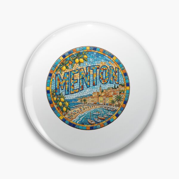 Item preview, Menton Riviera Mosaic Travel Sticker designed and sold by Imaginarium of Chaos falcon88 .