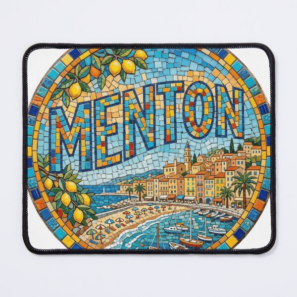 Item preview, Menton Riviera Mosaic Travel Sticker designed and sold by Imaginarium of Chaos falcon88 .