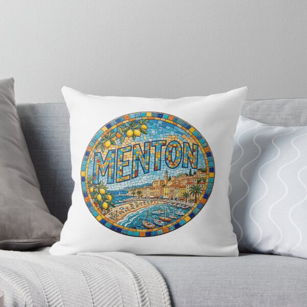 Item preview, Menton Riviera Mosaic Travel Sticker designed and sold by Imaginarium of Chaos falcon88 .