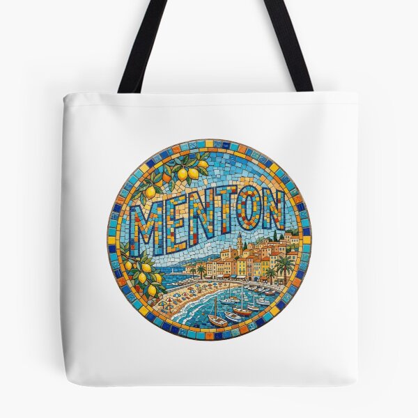 Item preview, Menton Riviera Mosaic Travel Sticker designed and sold by Imaginarium of Chaos falcon88 .