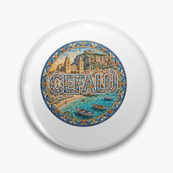 Item preview, Cefalu Sicily Mosaic Travel Sticker designed and sold by Imaginarium of Chaos falcon88 .