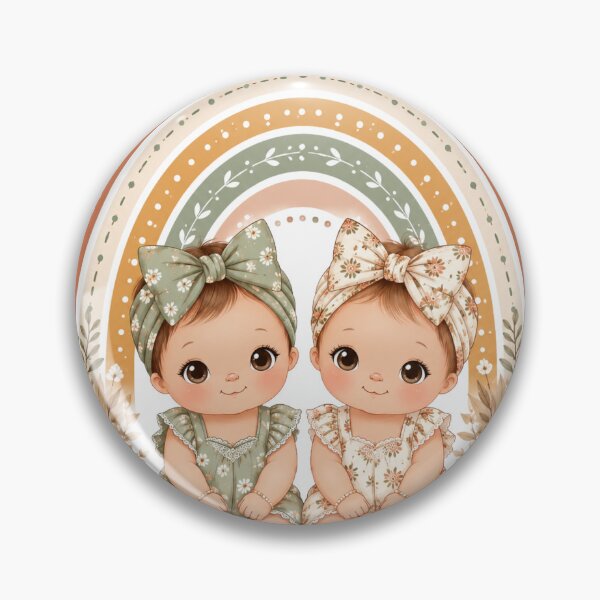 Item preview, Boho Twin Babies with Rainbow Illustration designed and sold by Reshmakhan.