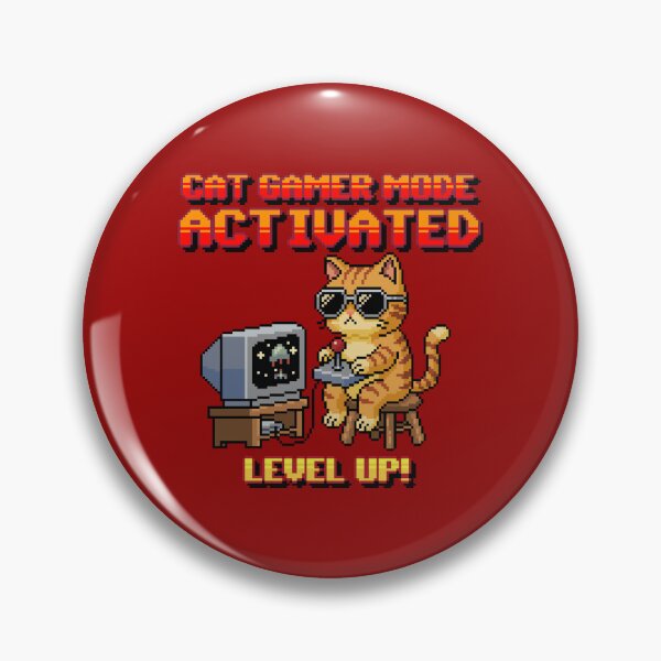 Item preview, Pixel Art Gaming Cat Level Up designed and sold by Coin Inserted.