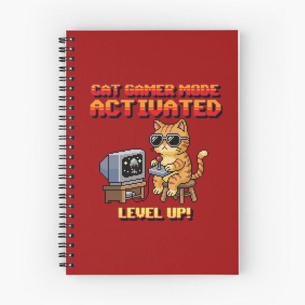 Item preview, Pixel Art Gaming Cat Level Up designed and sold by Coin Inserted.
