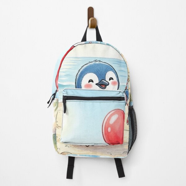 Item preview, cute penguin holding heart balloon designed and sold by veynorastudio.