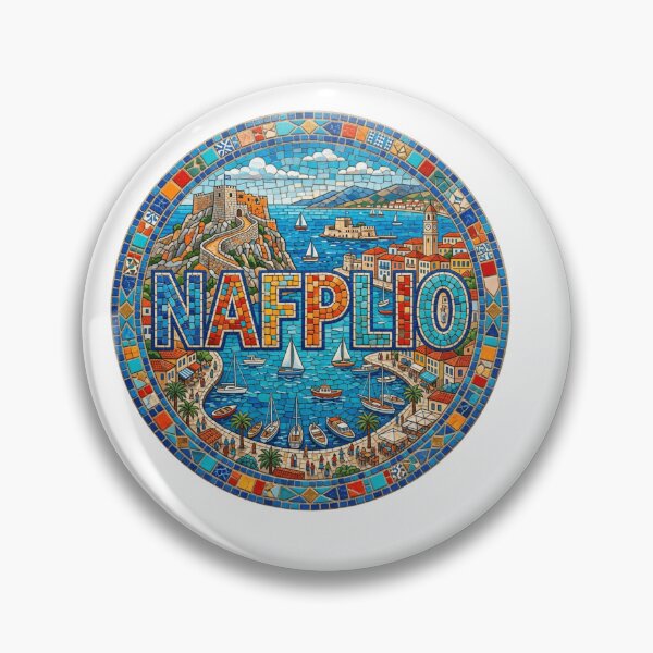 Item preview, Nafplio Greek Harbor Mosaic Travel Sticker designed and sold by Imaginarium of Chaos falcon88 .