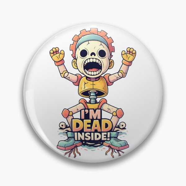 Item preview, I'm Dead Inside Shirt – Funny Skeleton Robot Meme designed and sold by SoftSproutstu.