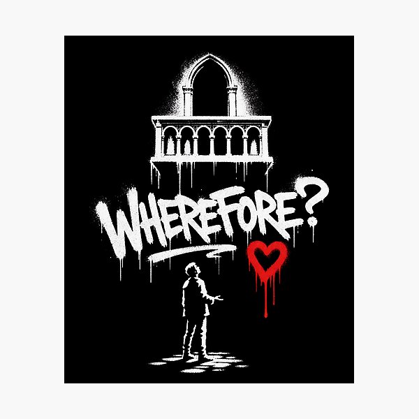 Item preview, Romeo and Juliet Wherefore Stencil Balcony Art designed and sold by Fenay Designs.