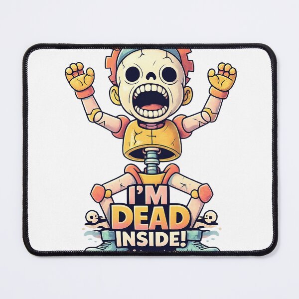 Item preview, I'm Dead Inside Shirt – Funny Skeleton Robot Meme designed and sold by SoftSproutstu.