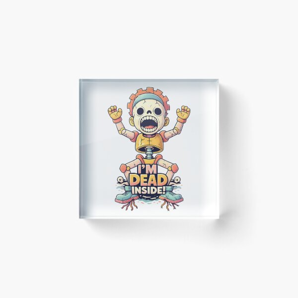Item preview, I'm Dead Inside Shirt – Funny Skeleton Robot Meme designed and sold by SoftSproutstu.