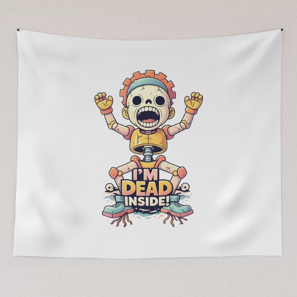 Item preview, I'm Dead Inside Shirt – Funny Skeleton Robot Meme designed and sold by SoftSproutstu.