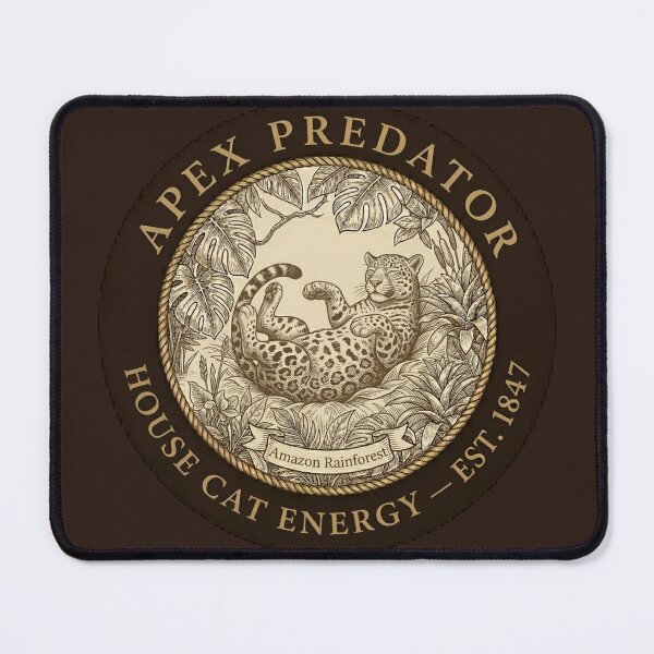 Item preview, Apex Predator House Cat Energy Jaguar Club Humor Badge designed and sold by CalmCapy Co.