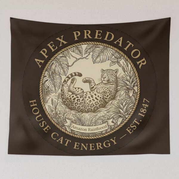 Item preview, Apex Predator House Cat Energy Jaguar Club Humor Badge designed and sold by CalmCapy Co.