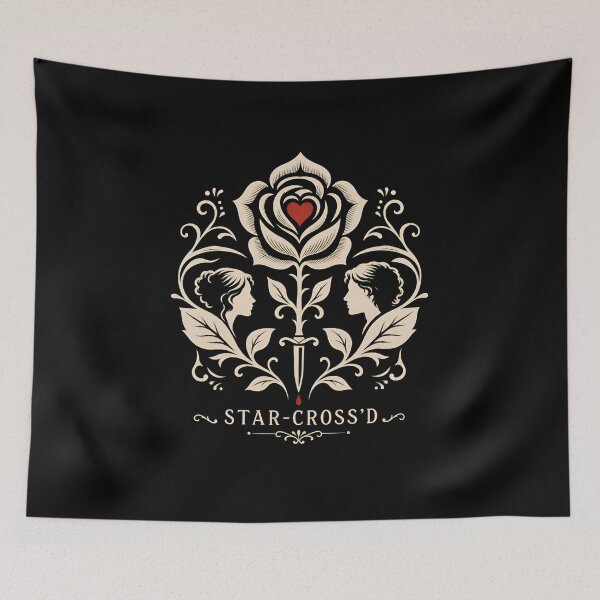 Item preview, Star-Cross'D Crest Symmetrical Rose Profiles Art designed and sold by Fenay Designs.
