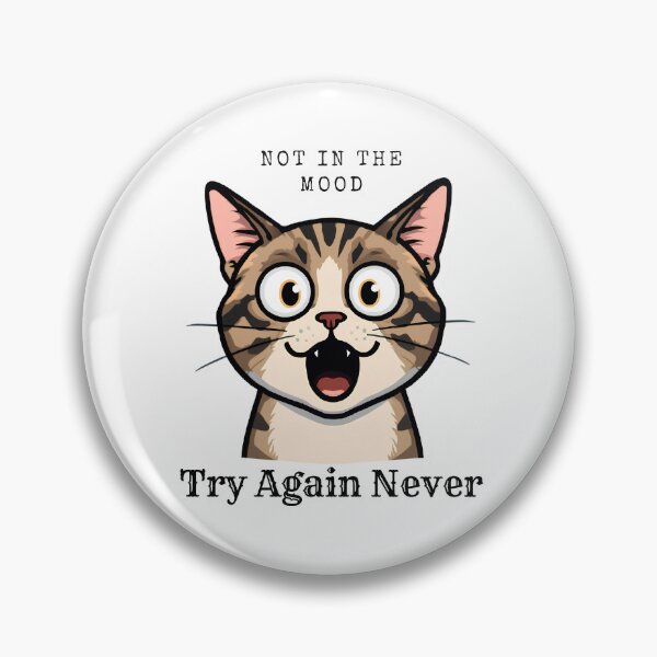 Item preview, Not In The Mood Try Again Never Angry Cat Meme Sticker designed and sold by SKUMA25.