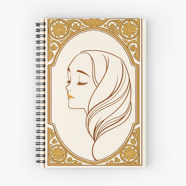 Item preview, Portrait - Woman profile closed eyes golden frame designed and sold by AnimeShin.