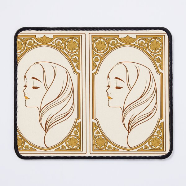 Item preview, Portrait - Woman profile closed eyes golden frame designed and sold by AnimeShin.