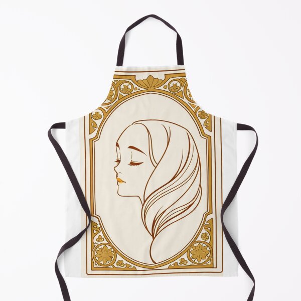 Item preview, Portrait - Woman profile closed eyes golden frame designed and sold by AnimeShin.