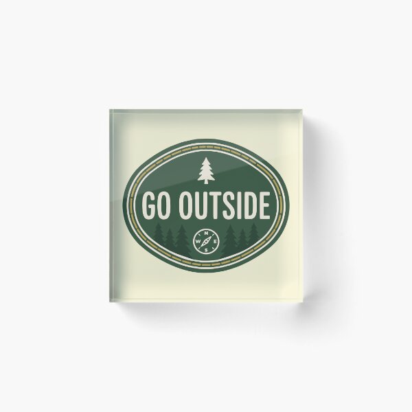 Item preview, Go Outside Vintage Pine Tree Adventure Compass Badge designed and sold by Imaginationbeyond.
