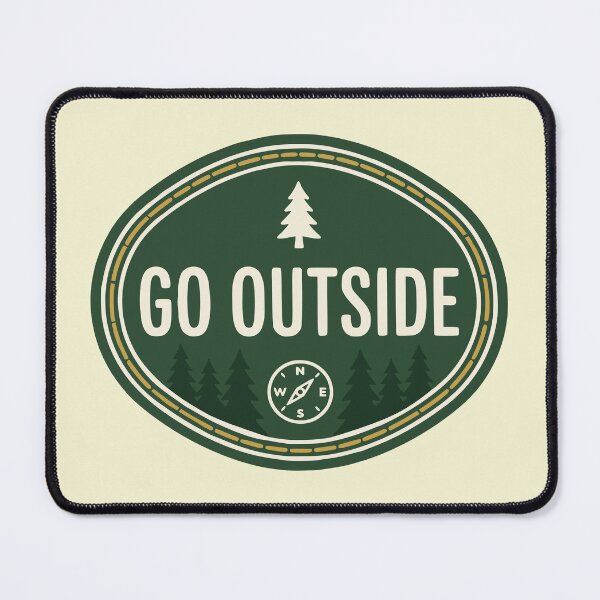 Item preview, Go Outside Vintage Pine Tree Adventure Compass Badge designed and sold by Imaginationbeyond.