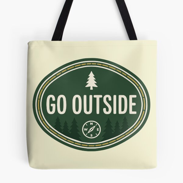 Item preview, Go Outside Vintage Pine Tree Adventure Compass Badge designed and sold by Imaginationbeyond.