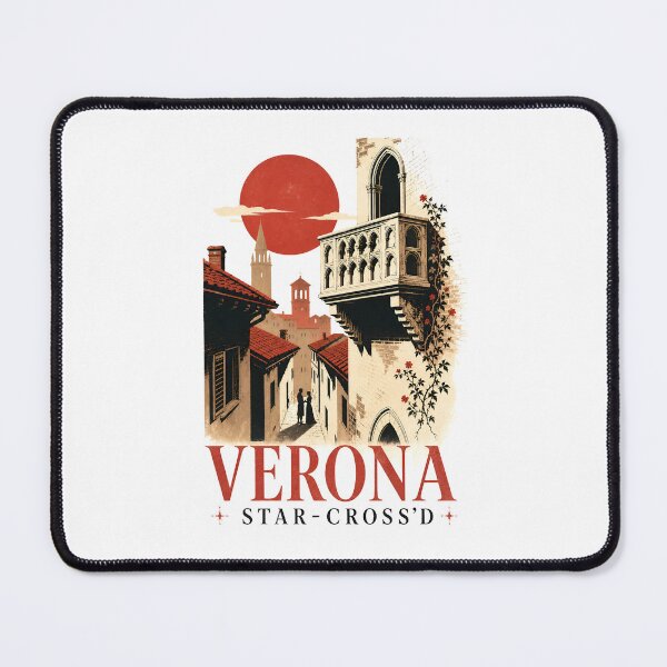 Item preview, Verona Star-Cross'd Vintage Balcony Travel Poster designed and sold by Fenay Designs.