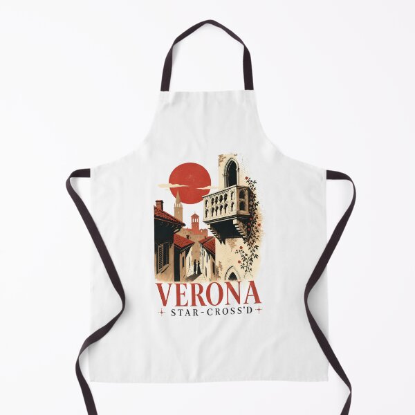Item preview, Verona Star-Cross'd Vintage Balcony Travel Poster designed and sold by Fenay Designs.